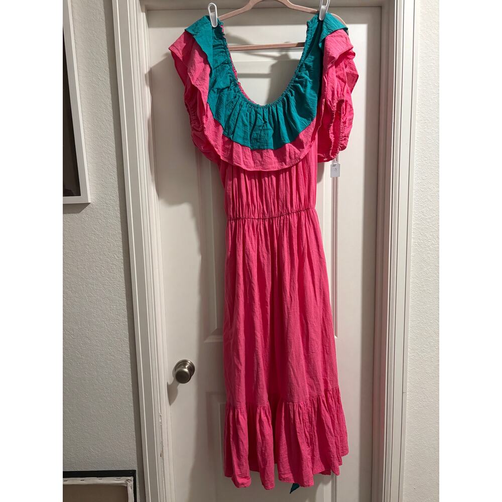 Circle T Pink and Teal Mini Dress